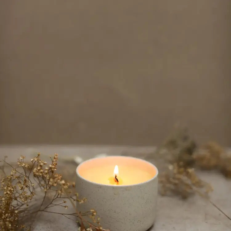 Tan Decorative Ceramic Candle