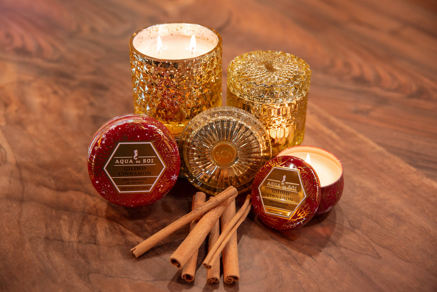 Gilded Cinnamon 4oz Aqua De SOi Candle Tin