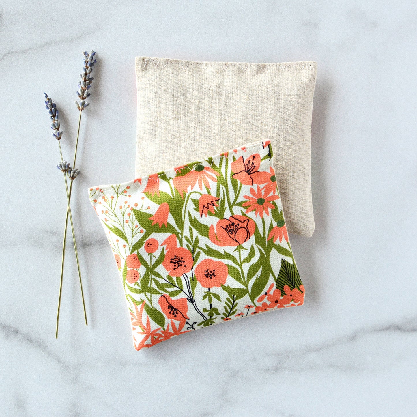 Lavender Sachet Bundle in Mazy's Peach Floral Cotton