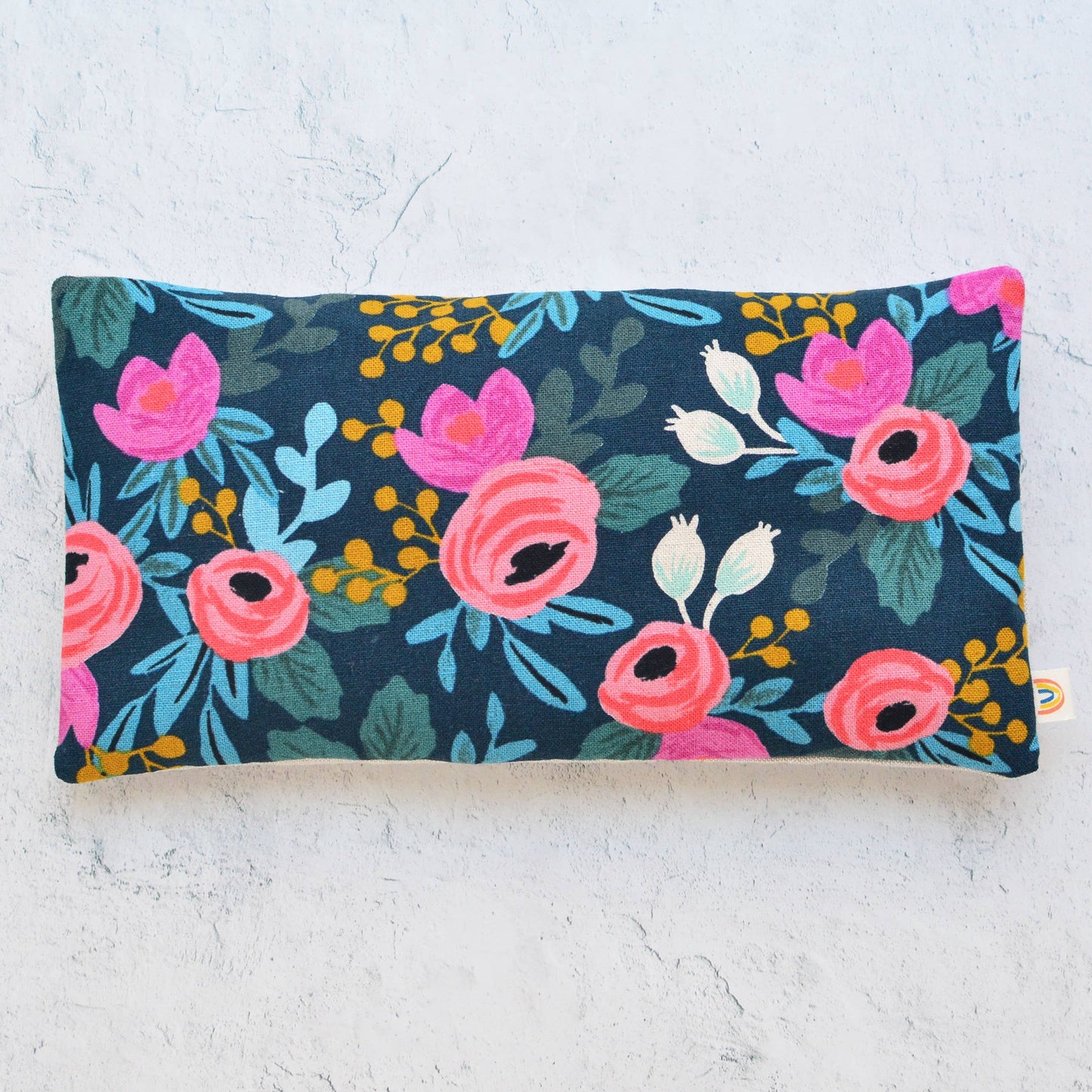 Weighted Eye Pillow in Rosa Floral Canvas Navy