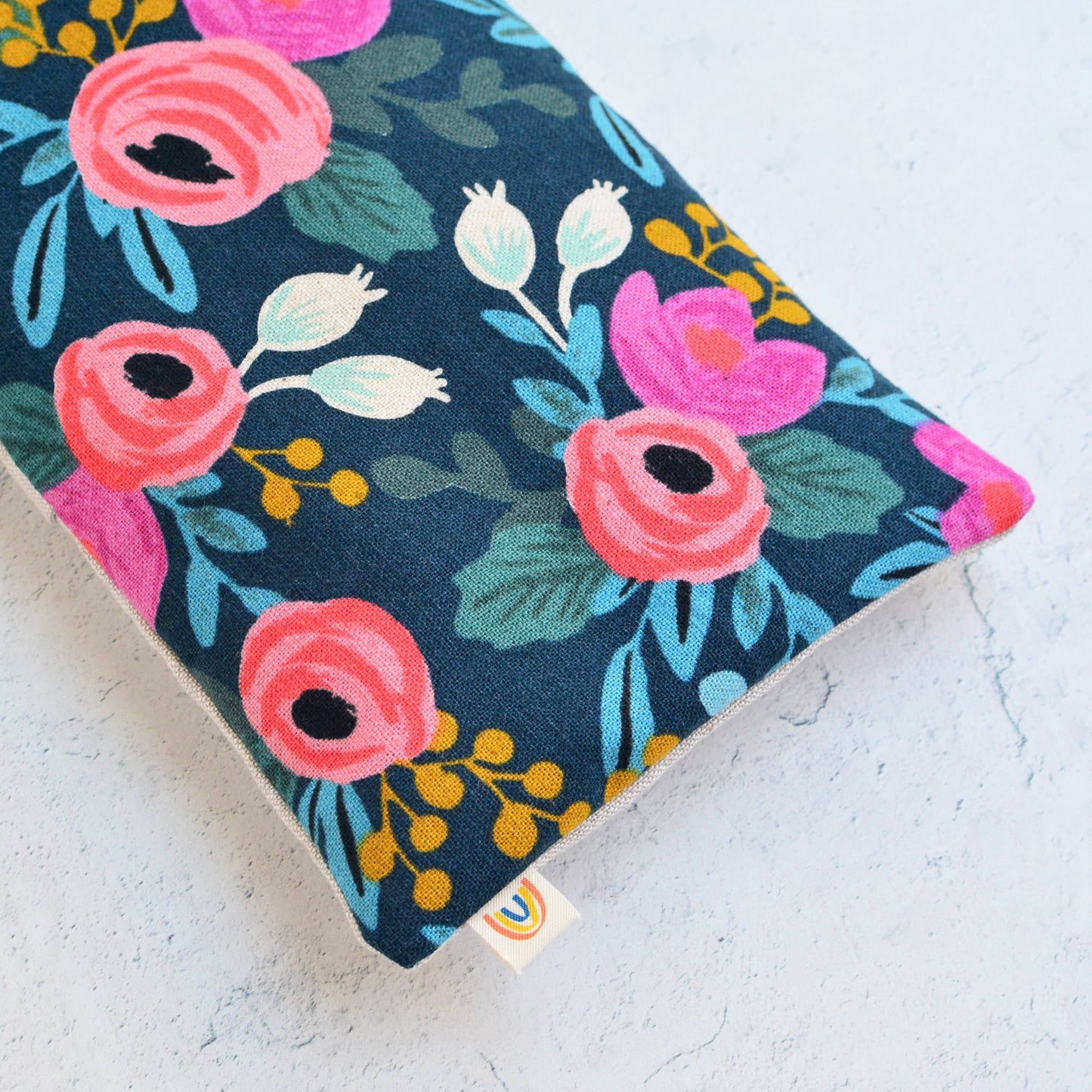 Weighted Eye Pillow in Rosa Floral Canvas Navy