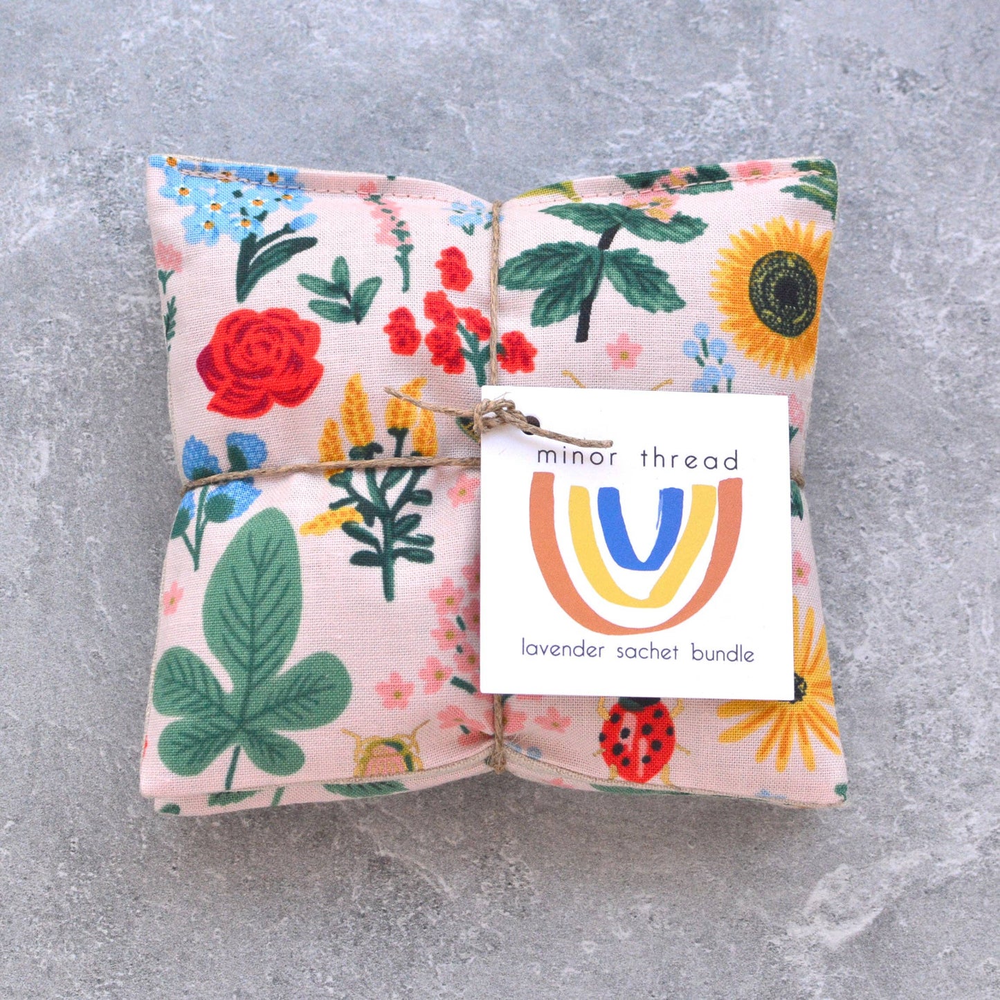 Curio Floral in Blush Pink Cotton Lavender Sachet Bundle