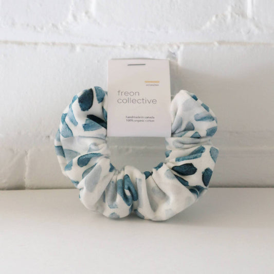 Organic Cotton Hair Scrunchie- Watercolor Chevron