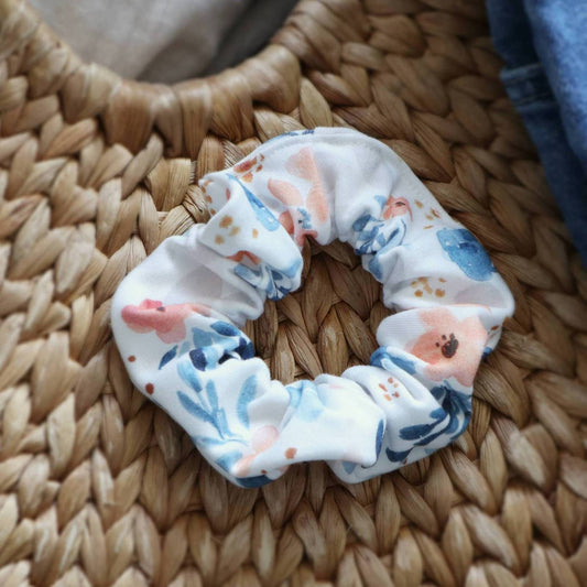 Organic Cotton Hair Scrunchie- Fawn Florals