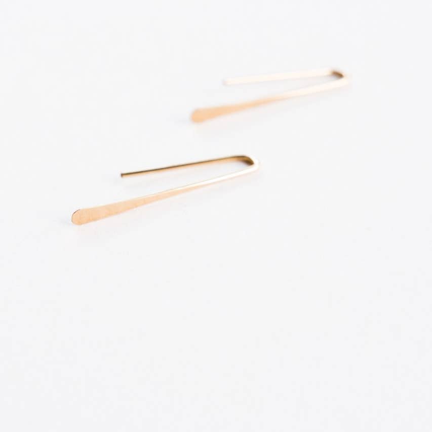 Hammered Mini Thread Earrings