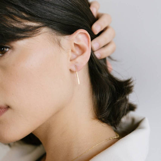 Hammered Mini Thread Earrings