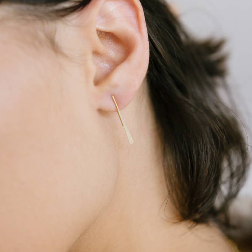 Hammered Mini Thread Earrings