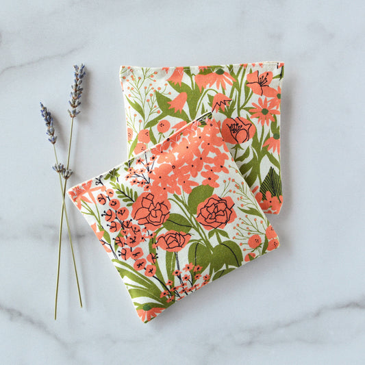Lavender Sachet Bundle in Mazy's Peach Floral Cotton