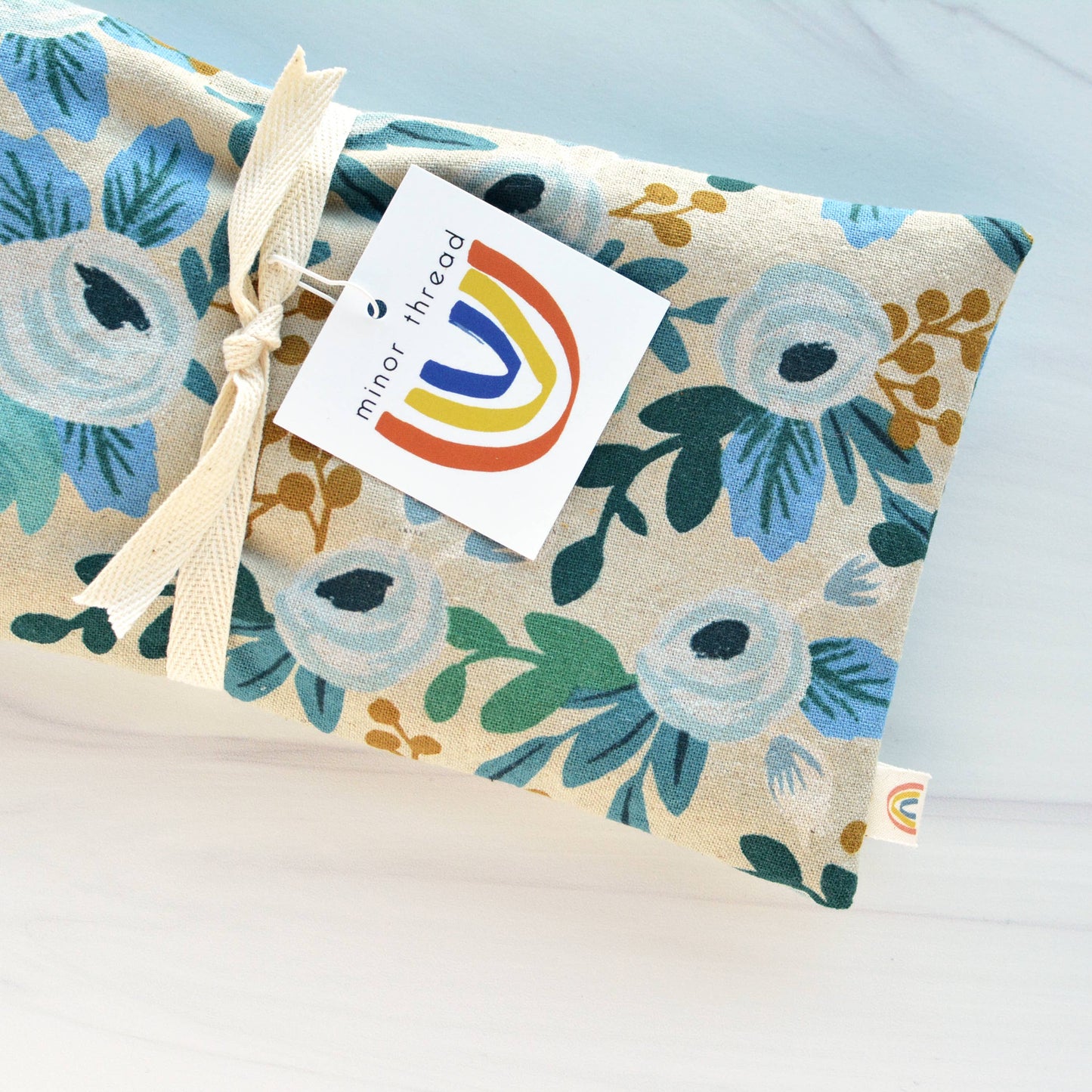 Oversized Eye Pillow-Rosa Blue Floral Canvas