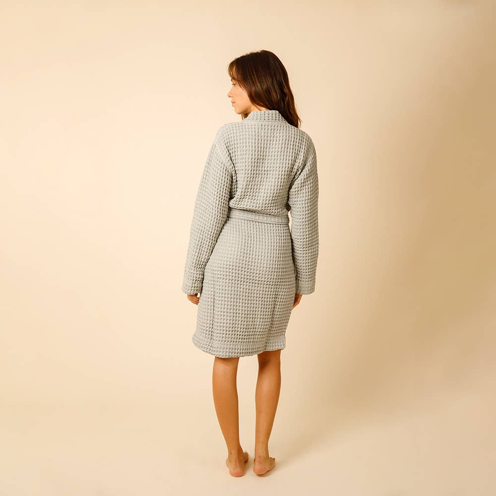 Organic Weightless Waffle Robe- Aloe