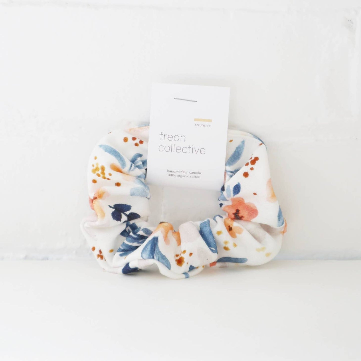 Organic Cotton Hair Scrunchie- Fawn Florals