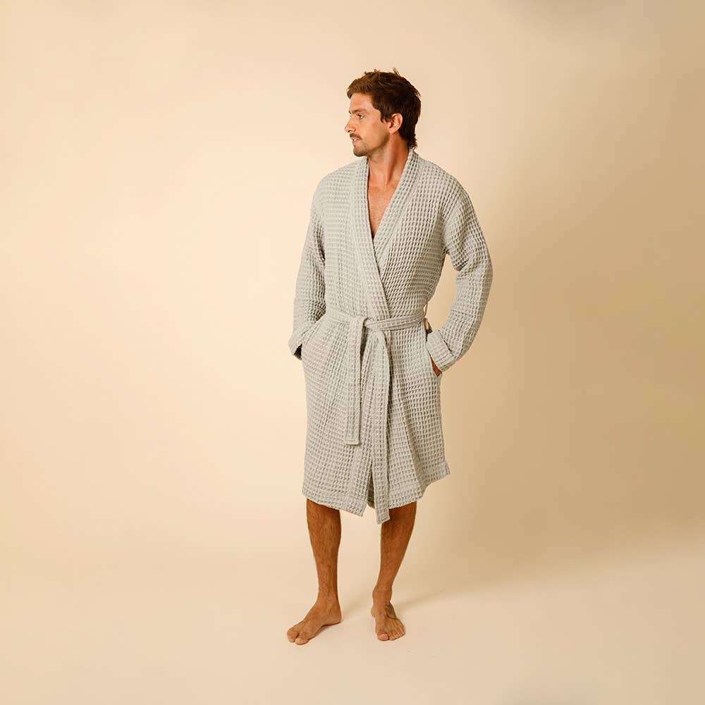 Organic Weightless Waffle Robe- Aloe