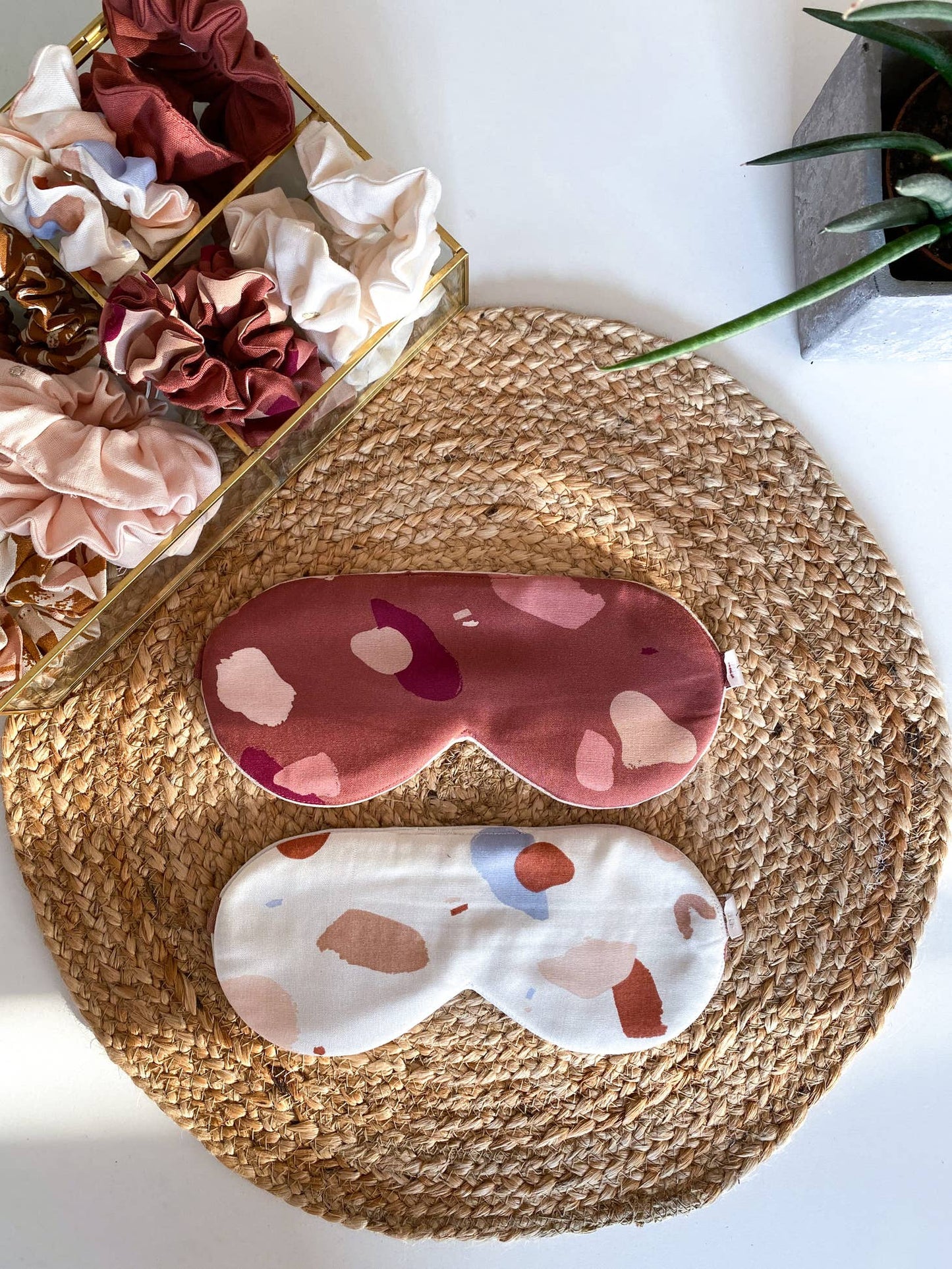 Watercolor Sleep Mask- Off white