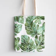 Canvas tote bag -Monstera