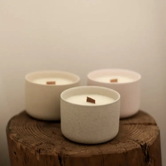 Tan Decorative Ceramic Candle